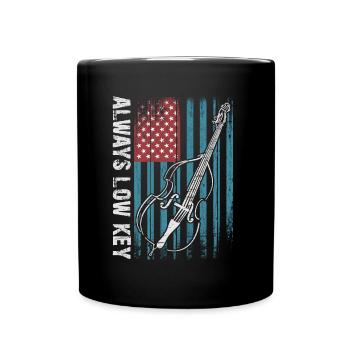 More bass - no treble - double bass for bass players - Full Colour Mug - black - Front