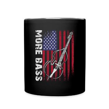 More bass - no treble - double bass for bass players - Full Colour Mug - black - Front