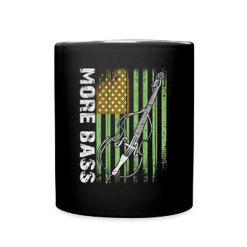 Plus de contrebasse basse avec drapeau américain - Mug uni - noir - Devant