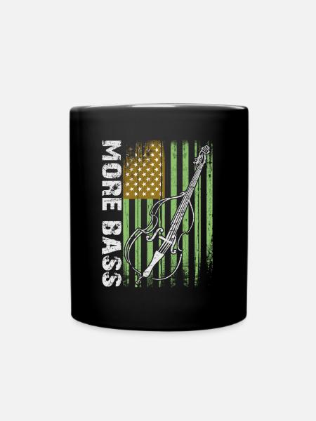 Mehr Bass Kontrabass mit amerikanischer Flagge - Tasse einfarbig - Schwarz