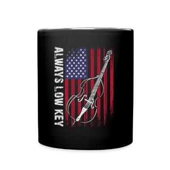 More bass - no treble - double bass for musicians - Full Colour Mug - black - Front