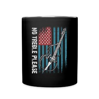Plus de basses - pas d’aigus - contrebasse avec drapeau - Mug uni - noir - Devant