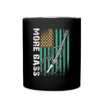 Plus de contrebasse basse avec drapeau américain - Mug uni - noir - Devant