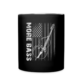 Plus de contrebasse basse avec drapeau américain - Mug uni - noir - Devant