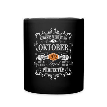 Birthday Legends were born October 1972 - Full Colour Mug - black - Front