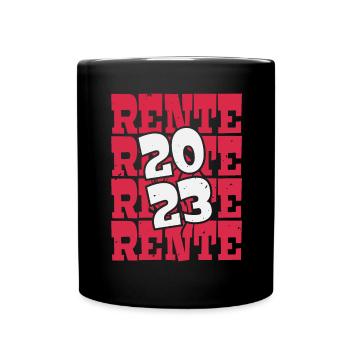 Rente 2023 - Geschenkidee zum Ausstand - Tasse einfarbig - Schwarz - Vorne