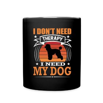 Pudel Mein Hund Retro Vintage Hunderasse - Tasse einfarbig - Schwarz - Vorne