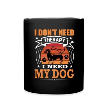 Dackel Mein Hund Retro Vintage Hunderasse - Tasse einfarbig - Schwarz - Vorne