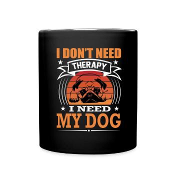 Mops Mein Hund Retro Vintage Hunderasse - Tasse einfarbig - Schwarz - Vorne