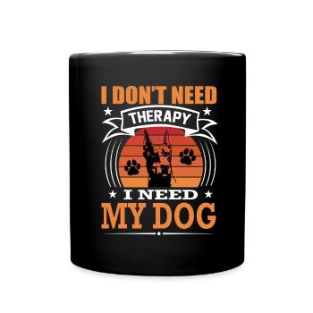 Dobermann Mein Hund Retro Vintage Hunderasse - Tasse einfarbig - Schwarz - Vorne