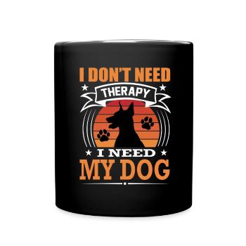 Dobermann Hund Liebe - Tasse einfarbig - Schwarz - Vorne