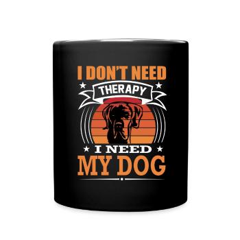 Deutsche Dogge Mein Hund Retro Vintage Hunderasse - Tasse einfarbig - Schwarz - Vorne