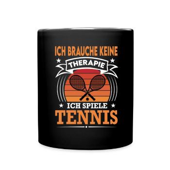 Tennis Spielen Sport Verein Doppel Retro Vintage - Tasse einfarbig - Schwarz - Vorne