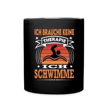 Schwimmen Schwimmerin Schwimmer Schwimmsport - Tasse einfarbig - Schwarz - Vorne
