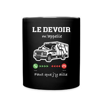 Idée cadeau ambulancier humour - Mug uni - noir - Devant