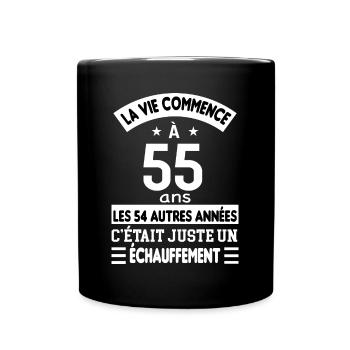 Cadeau anniversaire 55 ans - Mug uni - noir - Devant