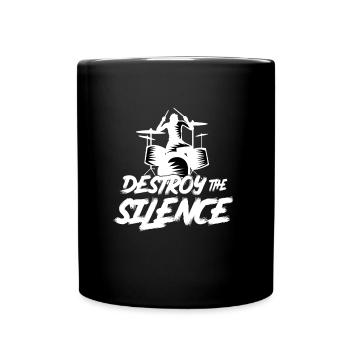 destroy the silence Schlagzeuger Gitarrist - Tasse einfarbig - Schwarz - Vorne