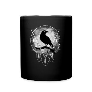 Raven Norse mythology Gothic - Full Colour Mug - black - Front