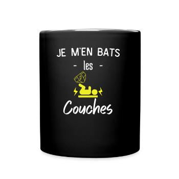 Humour bébé - je m'en bats les couches🤣 - Mug uni - noir - Devant
