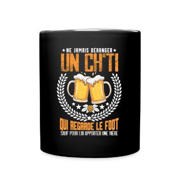 Tshirt drôle chti football ch'ti - Mug uni - noir - Devant