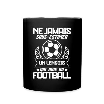 Lensois footballeur cadeau drôle rigolo foot - Mug uni - noir - Devant