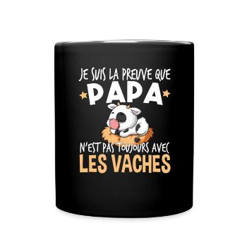 Vache Papa Bébé Nourrisson Naissance Cadeau - Mug uni - noir - Devant
