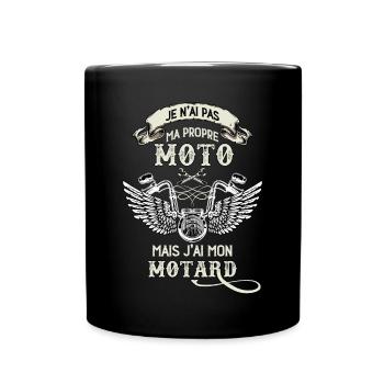 J'ai Mon Motard Cadeau Femme Moto - Mug uni - noir - Devant