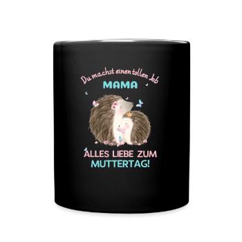 Muttertag - Tasse einfarbig - Schwarz - Vorne
