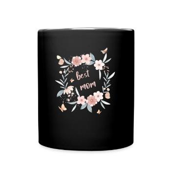 best mom - Tasse einfarbig - Schwarz - Vorne