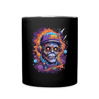 Farbenfrohe Illustration eines Zombies - Tasse einfarbig - Schwarz - Vorne