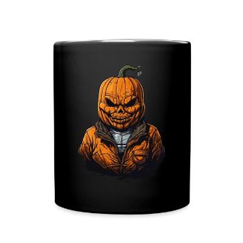 Pumpkin Head Halloween Illustration - Full Colour Mug - black - Front