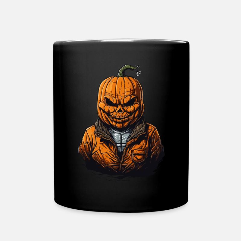 Kürbiskopf Halloween Illustration - Tasse einfarbig - Schwarz