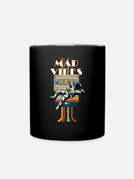 Coole Retro-Vibes Astronaut - Tasse einfarbig - Schwarz