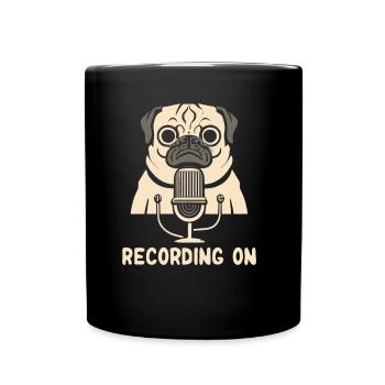 Podcast Mops Hund Lustige Geschenkidee - Tasse einfarbig - Schwarz - Vorne