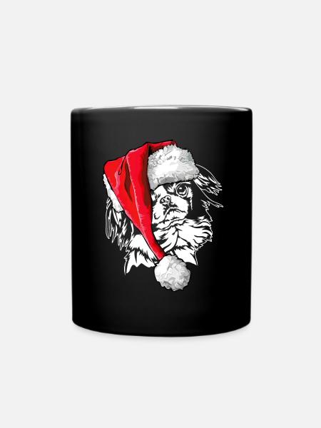 Santa Japan Chin Christmas Dogs Wilsigns - Full Colour Mug - black