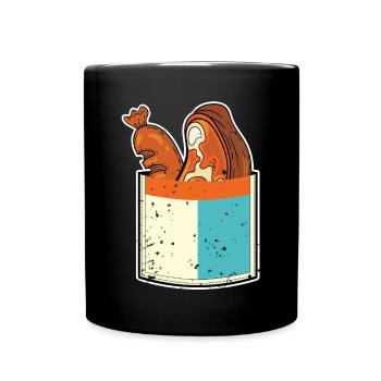 Grillparty Geschenk Fleisch Brusttasche Grillen - Tasse einfarbig - Schwarz - Vorne