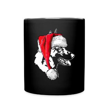 Père Noël Malinois Saint-Nicolas chiens Wilsigns - Mug uni - noir - Devant