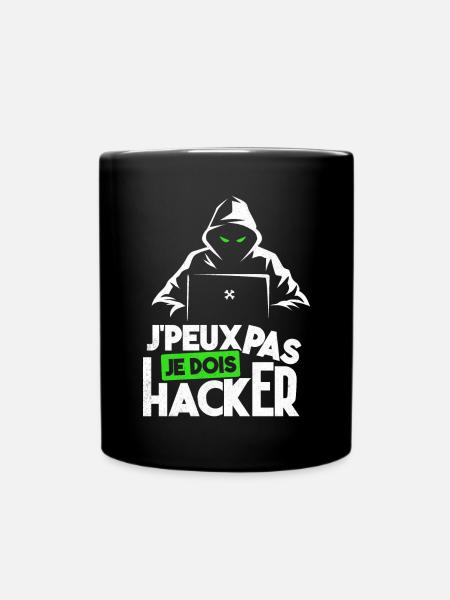 J'peux pas je dois hacker humour hacking black hat - Mug uni - noir