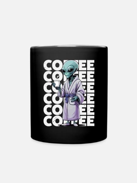 Alien Coffee Lover - Full Colour Mug - black