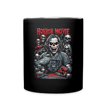 Horrorfilm Zombie Illustration - Tasse einfarbig - Schwarz - Vorne