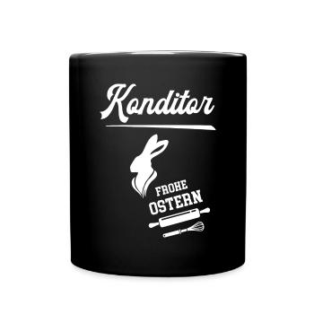 Konditor Frohe Ostern Ostergeschenk Konditorei - Tasse einfarbig - Schwarz - Vorne
