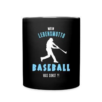 Baseball Baseballer Baseballfan Baseballspiel - Tasse einfarbig - Schwarz - Vorne