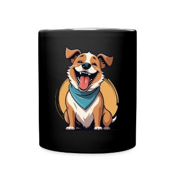 Laughing Dog - Full Colour Mug - black - Front