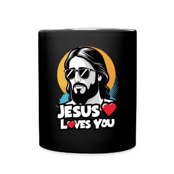 Jésus t’aime - Cooles Jesus Design - Mug uni - noir - Devant