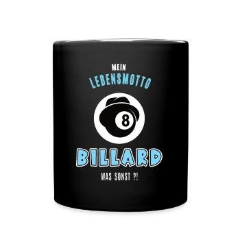 Billard Billardspieler Billardfan Billardspiel - Tasse einfarbig - Schwarz - Vorne