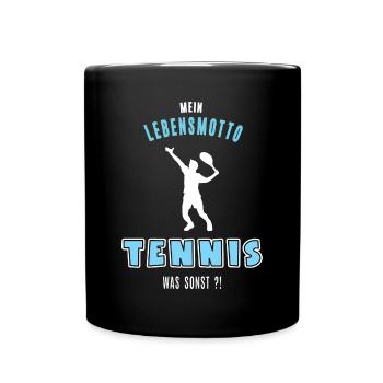 Tennis Tennisspieler Tennisfan Tennisspiel - Tasse einfarbig - Schwarz - Vorne