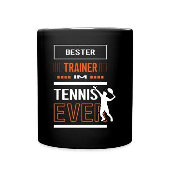 Bester Tennis Trainer Tennistrainer Training Coach - Tasse einfarbig - Schwarz - Vorne