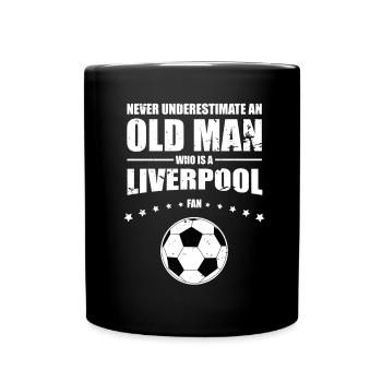 Vieil homme - Fan de Liverpool | Design rétro vintage - Mug uni - noir - Devant