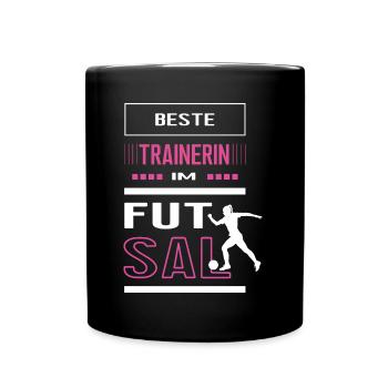 Beste Futsal Trainerin Futsaltrainerin Spiel - Tasse einfarbig - Schwarz - Vorne