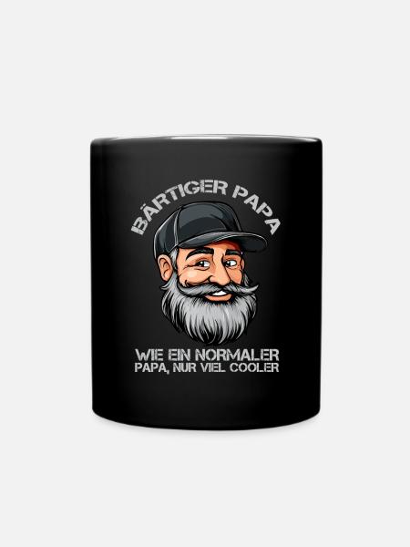 Bärtiger Papa Wie ein normaler Papa nur viel... - Tasse einfarbig - Schwarz